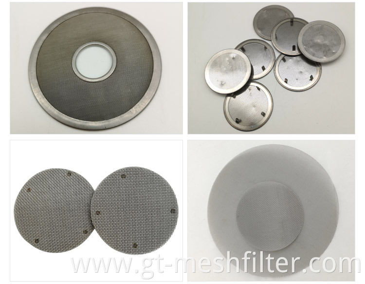 80 mesh 60 mesh SS 304 sandwich extruder screen filter disc